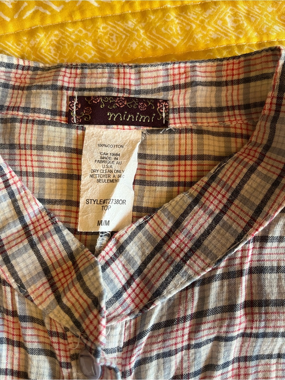 Plaid Button-Front Top - Picture 3 of 9